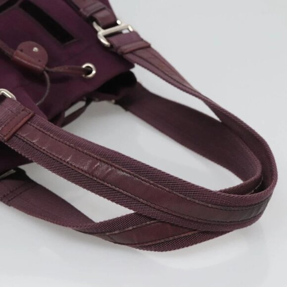 SAINT LAURENT Tote Bag Canvas Purple Silver Authentic - Picture 13 of 13
